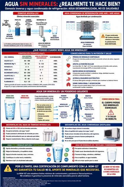 Agua sin minerales, ¿realmente te hace bien?
